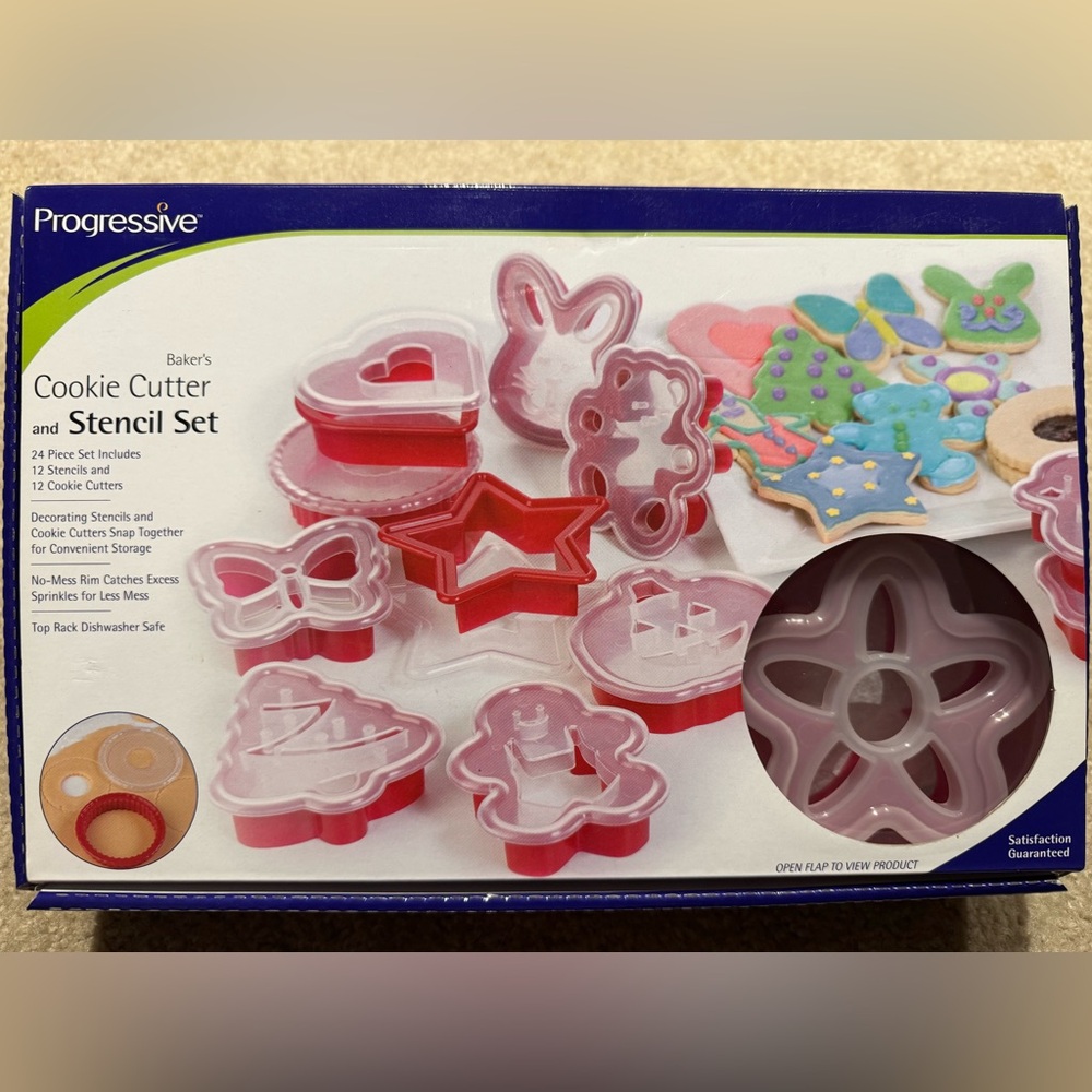 Progressive Baker’s Cookie Cutter & Stencil Set - 24pc Set